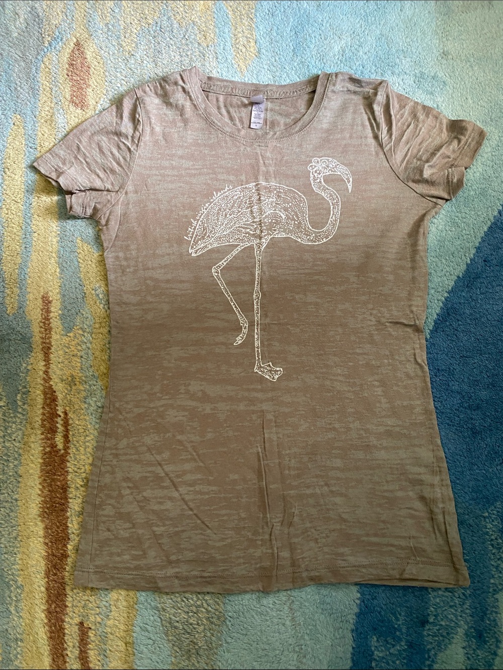 Next Level Apparel Beige Women's Flamingo Graphic Tee British Virgin Islands